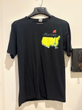 Masters Logo Black Men's T-Shirt - Black and Yellow